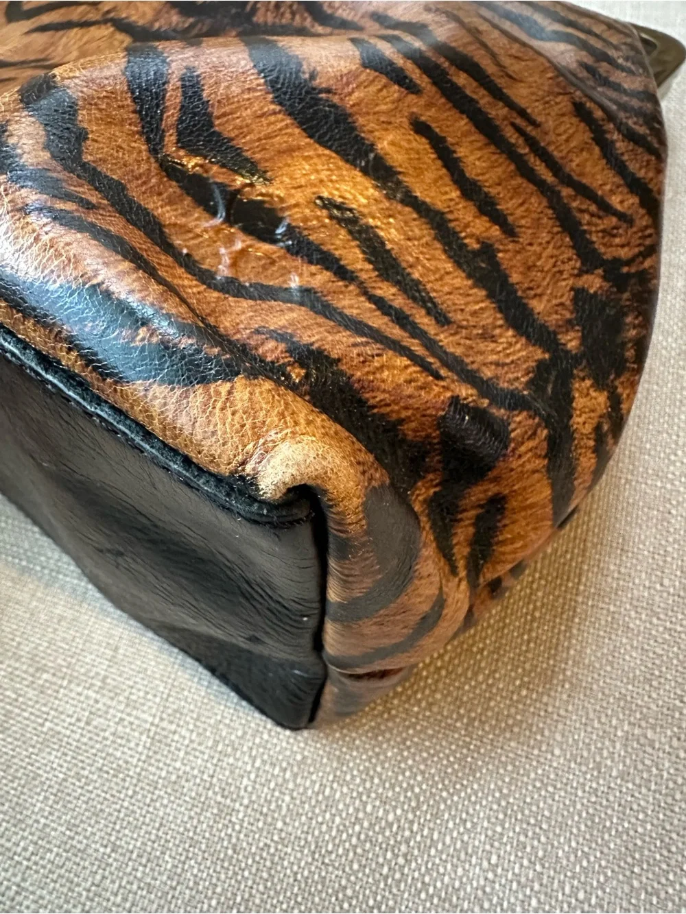 Patricia Nash Novella Frame Bag Tiger Print Leather